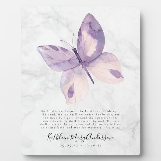 Vlinder-herdenkingsgebed Tribute Plaquette Fotoplaat (Voorkant)