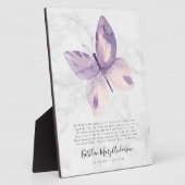 Vlinder-herdenkingsgebed Tribute Plaquette Fotoplaat (Zijkant)