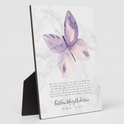 Vlinder-herdenkingsgebed Tribute Plaquette Fotoplaat (Zijkant)