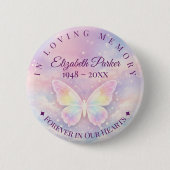 Vlinder-herdenkingsknop ter liefdevolle herinnerin ronde button 5,7 cm (Voorkant)