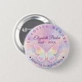 Vlinder-herdenkingsknop ter liefdevolle herinnerin ronde button 5,7 cm (Voorkant /achterkant)