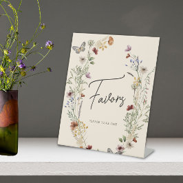 Vlinder Herfst Wildflower Vrijgezellenfeest Favori Reclamebord Met Voetstuk