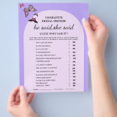 Vlinder Hij zei Zij zei Bruiloftsspel Flyer (Hand)