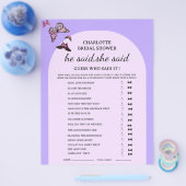 Vlinder Hij zei Zij zei Bruiloftsspel Flyer (Enkel)
