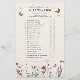 Vlinder Hij zei Zij zei Wilde Bloemen Shower Spel