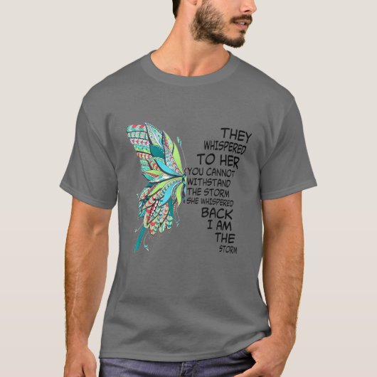 Vlinder Hippie Floral Hippy Ik ben het Storm T-shirt (Voorkant)