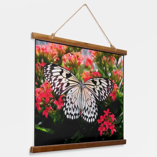 Vlinder hout Topped Wandtapijt Hangend Wandkleed (Gebogen)