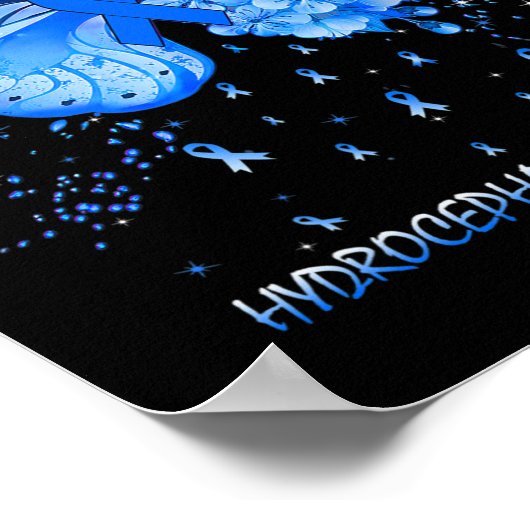 Vlinder hydrocefalus bewustzijnslint poster (Hoek)