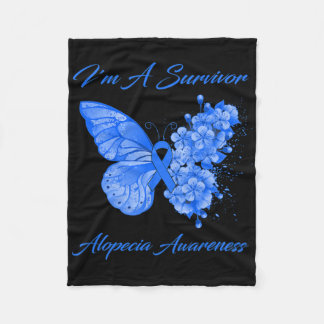 Vlinder Ik Ben Een Overlevende Alopecia Bewustzijn Fleece Deken