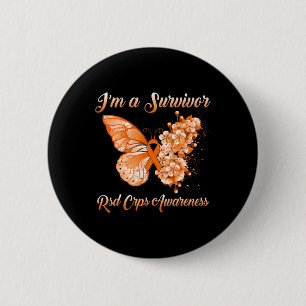 Vlinder Ik ben een overlevende Rsd Crps bewustzijn Ronde Button 5,7 Cm