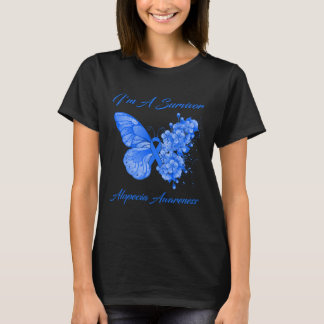 Vlinder Ik Ben Een Overlever Alopecia Bewustzijn T-shirt