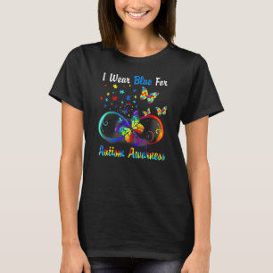 Vlinder Ik Draag Blauw Voor Autisme Bewustzijn T-shirt