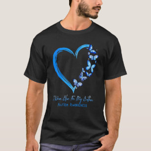 Vlinder Ik Draag Blauw Voor Mijn Broer Autisme Bew T-shirt