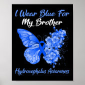 vlinder ik Draag blauw voor mijn broer hydrocephal Poster (Voorkant)