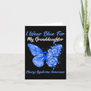 Vlinder Ik draag blauw voor mijn kleindochter Besc Kaart