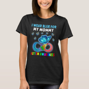 Vlinder Ik Draag Blauw Voor Mijn Moeder Autisme Be T-shirt