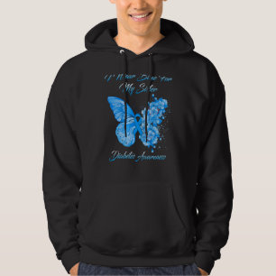Vlinder Ik Draag Blauw Voor Mijn Zus Diabetes Bewu Hoodie