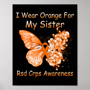 Vlinder Ik Draag Oranje Voor Mijn Zus Rsd Crps Awa Poster