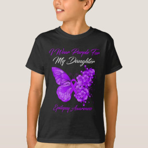 Vlinder Ik Draag Paars Voor De Epilepsie Van Mijn  T-shirt