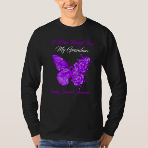 Vlinder Ik draag paars voor mijn oma die Diso eet T-shirt