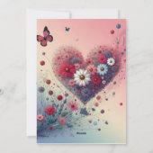 Vlinder | Ik hou van je Happy Koe Valentijnsdag Feestdagenkaart (Achterkant)