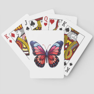 Vlinder illustratie in cartooneffect pokerkaarten