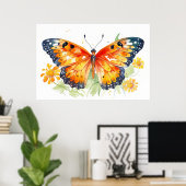 Vlinder illustratie poster (Thuiskantoor)
