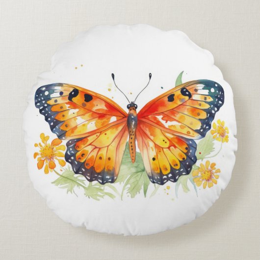 Vlinder illustratie   rond kussen (Voorkant)