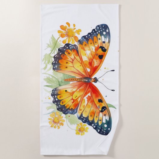 Vlinder illustratie strandlaken (Voorkant)
