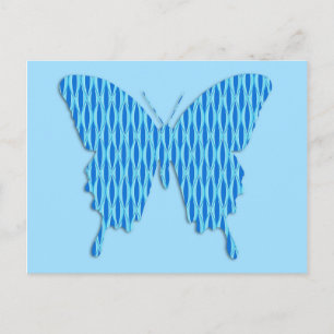 Vlinder in abstracte afdruk - tinten blauw briefkaart