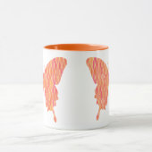 Vlinder in abstracte druk - tinten van sinaasappel mok (Midden)