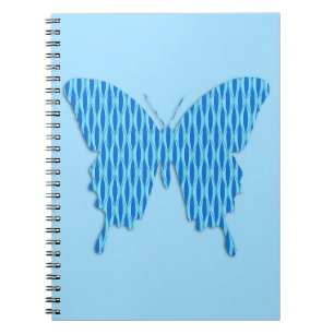 Vlinder in abstracte print - tinten blauw notitieboek