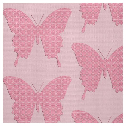 Vlinder in behangpapier - lichtroze stof (Swatch)