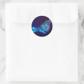 Vlinder in Blauw Licht Sticker (Tas)