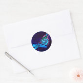 Vlinder in Blauw Licht Sticker (Envelop)