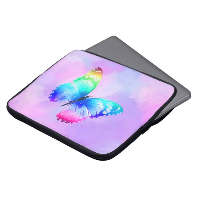 Vlinder in bloei laptop sleeve (Voorkant top)