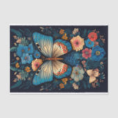 Vlinder in Bloemen 1 Decoupage papier (Voorkant)