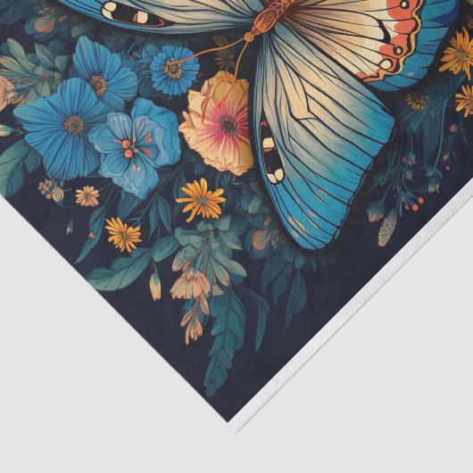Vlinder in Bloemen 1 Decoupage papier (Detail)