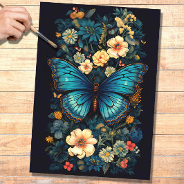 Vlinder in Bloemen 2 Decoupage papier