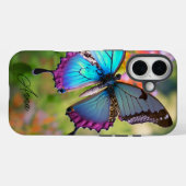 Vlinder in bloemenveld gepersonaliseerd Case-Mate iPhone case (Achterkant (horizontaal))