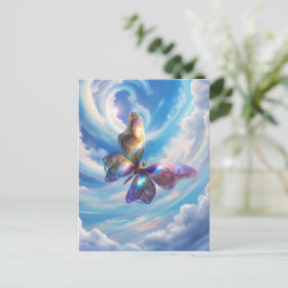 Vlinder in de wolken briefkaart