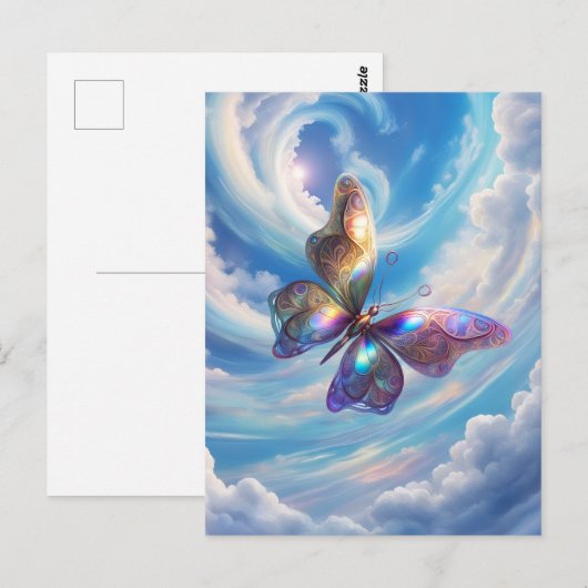 Vlinder in de wolken briefkaart (Voorkant / Achterkant)