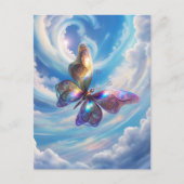 Vlinder in de wolken briefkaart (Voorkant)