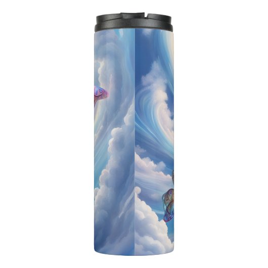 Vlinder in de wolken thermosbeker (Achterkant)