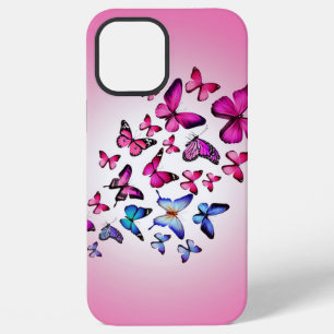 vlinder in diverse kleuren, vliegend, kleurrijk iPhone 12 pro max hoesje