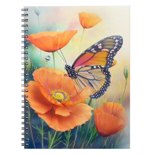 Vlinder in een bloementuin notitieboek (Voorkant)
