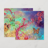 VLINDER IN GLITTER 2 ,Elegante Trouwfeest Kaart (Voorkant / Achterkant)