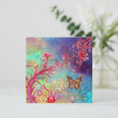 VLINDER IN GLITTER 2 ,Elegante Trouwfeest Kaart (Staand voorkant)