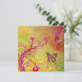 VLINDER IN GLITTERS 2 , Elegant Trouwfeest Kaart (Staand voorkant)