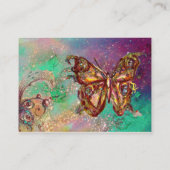 VLINDER IN GOUD BLAUWGROEN GROENE SCHITTERS VISITEKAARTJE (Achterkant)